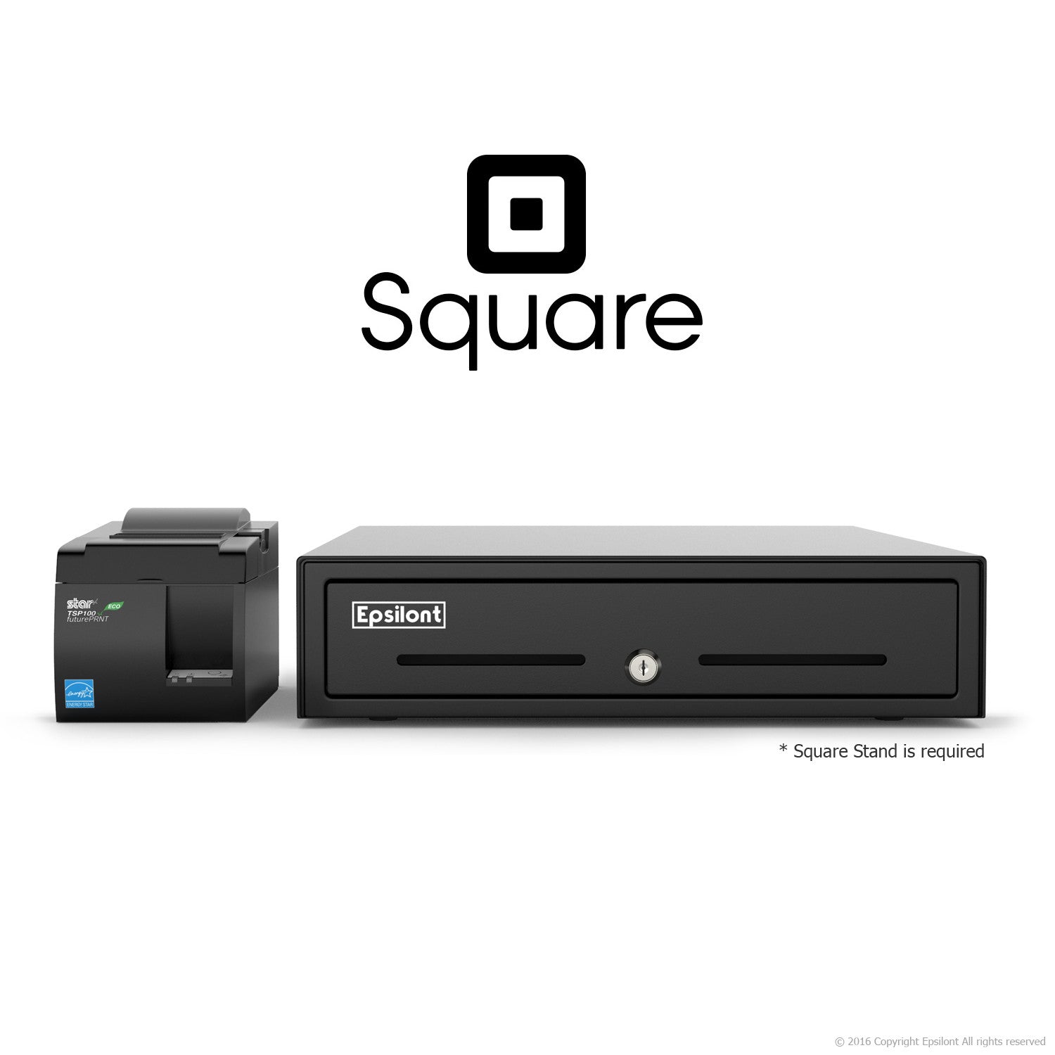 SQUARE POS REGISTER BUNDLE - STAR TSP143IIU ECO USB Receipt Printer and Epsilont Cash Drawer