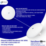 Wireless Bridge NBE-5AC-GEN2 Pre-Configured Bundle of 2, Point to Point Wi-Fi Bridge Outdoor, Plug and Play 450+ Mbps, 5 GHz, 10+ km Link Range
