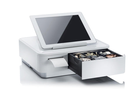Square Register Hardware Bundle Compact Bluetooth Receipt Printer, 4 Bill 4 Coin Cash Drawer, Universal Table Stand for iPad Air, Air2, Mini and other