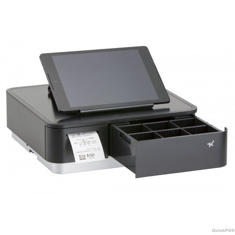 Square Register Hardware Bundle Compact Bluetooth Receipt Printer, 4 Bill 4 Coin Cash Drawer, Universal Table Stand for iPad Air, Air2, Mini and other